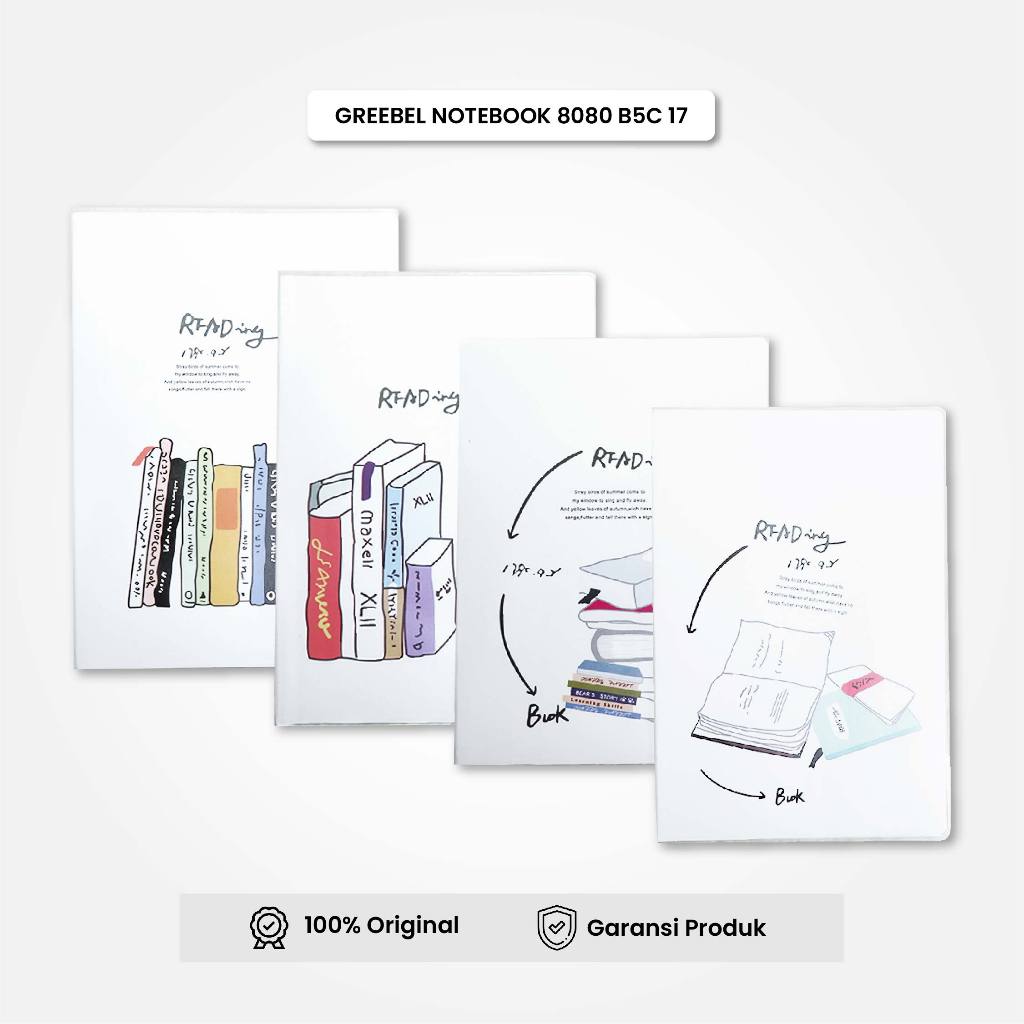 

GREEBEL NoteBook A5 Buku Diary Aesthetic / NoteBook 8080 A5C 17 / Buku Note Binder 80 Halaman / Buku Tulis Lucu Pastel / IStationery