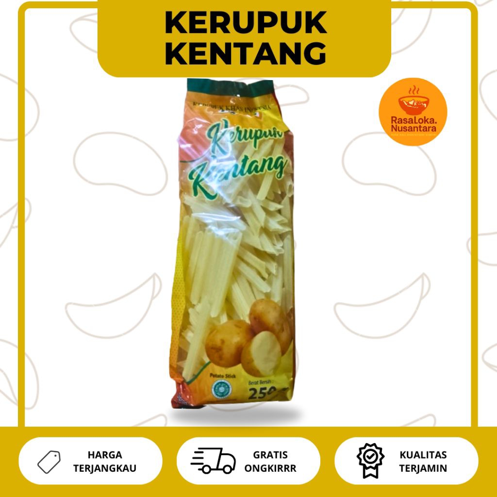 

Kerupuk Kentang Potato Stick Mentah Cemilan - Kemasan 250 Gram