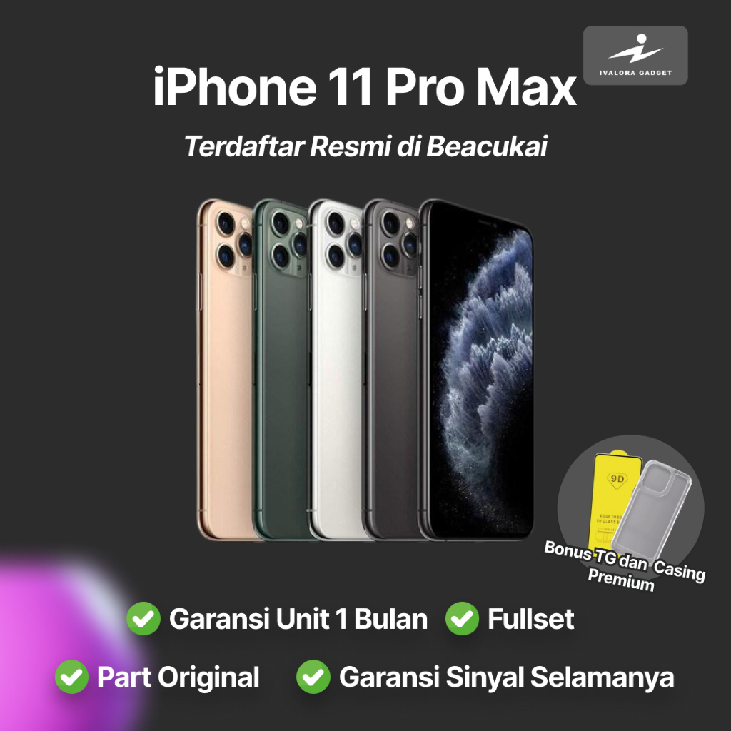 IP 11 PRO MAX  64/256 GB BEACUKAI FULLSET