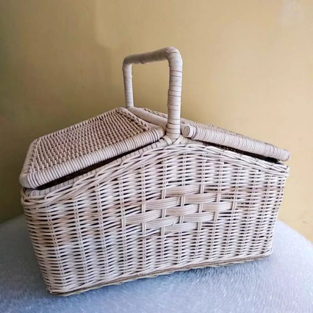 Keranjang Rotan piknik/Keranjang Rotan Kotak Piknik