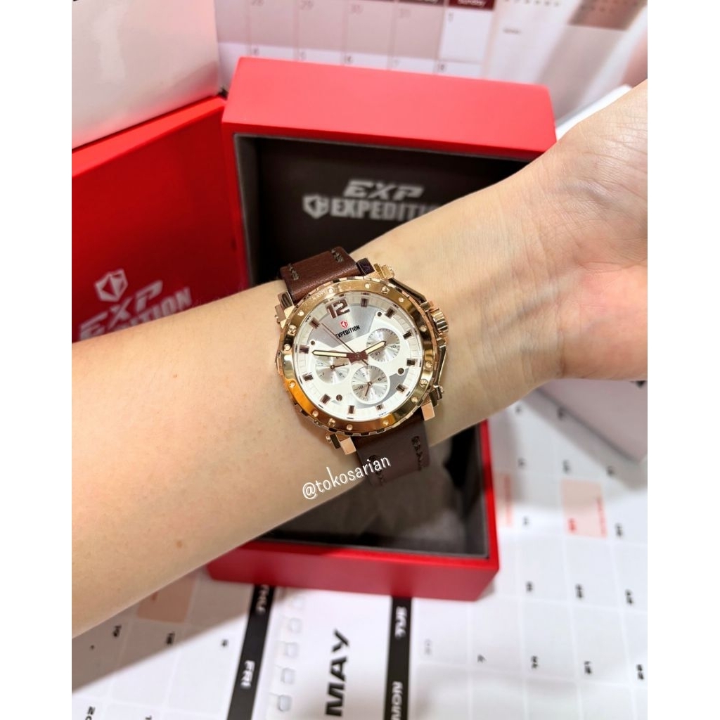 Expedition E6402B Original Bergaransi Jam Tangan Kulit Wanita