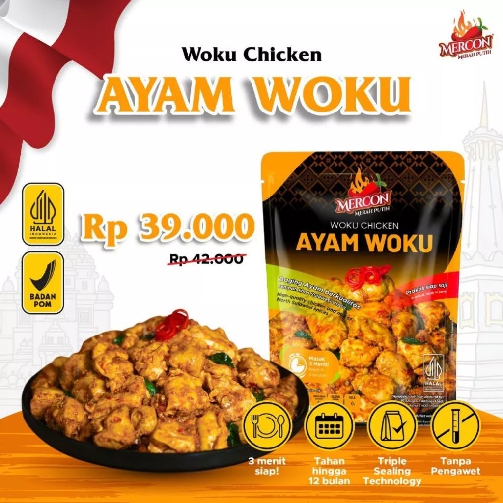 

Ayam Woku by Mercon Merah Putih 150gr Ayam Bumbu Instan Premium