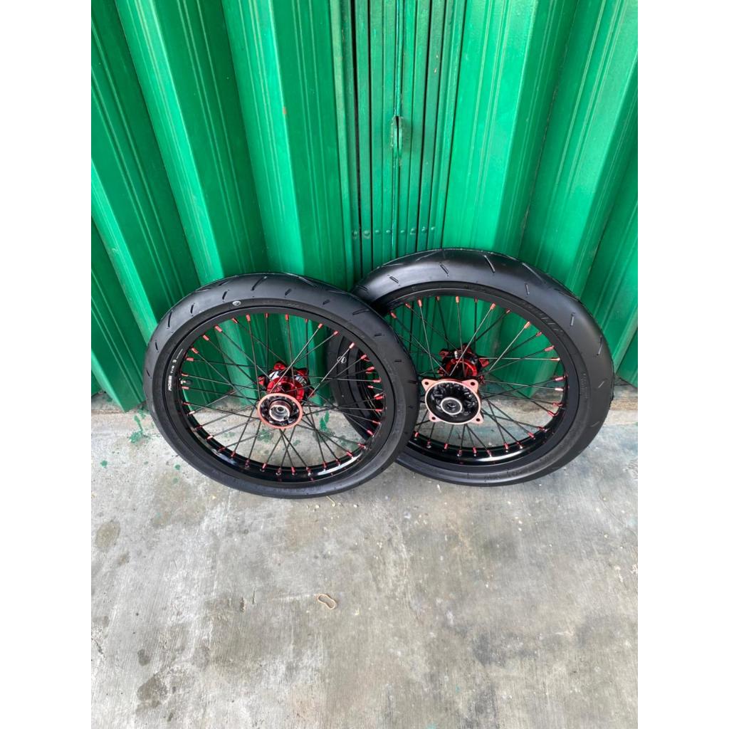 SEMI CACING CRF DAN KLX VELG ROSSI UKUR 160/185 RING 17 BAN PRIMAX SK01 BARU PNP D-TRACKER 150
