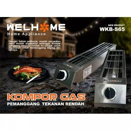 Termurah - Kompor Gas Panggangan Sate, Sosis 1 tungku 60cm Welhome  WKB S-50