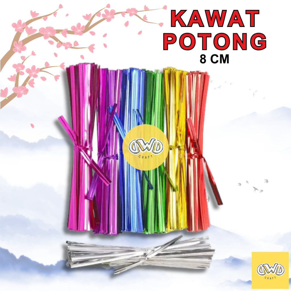

Pita Kawat potong mas ikat twist tie snack Souvenir 8 cm