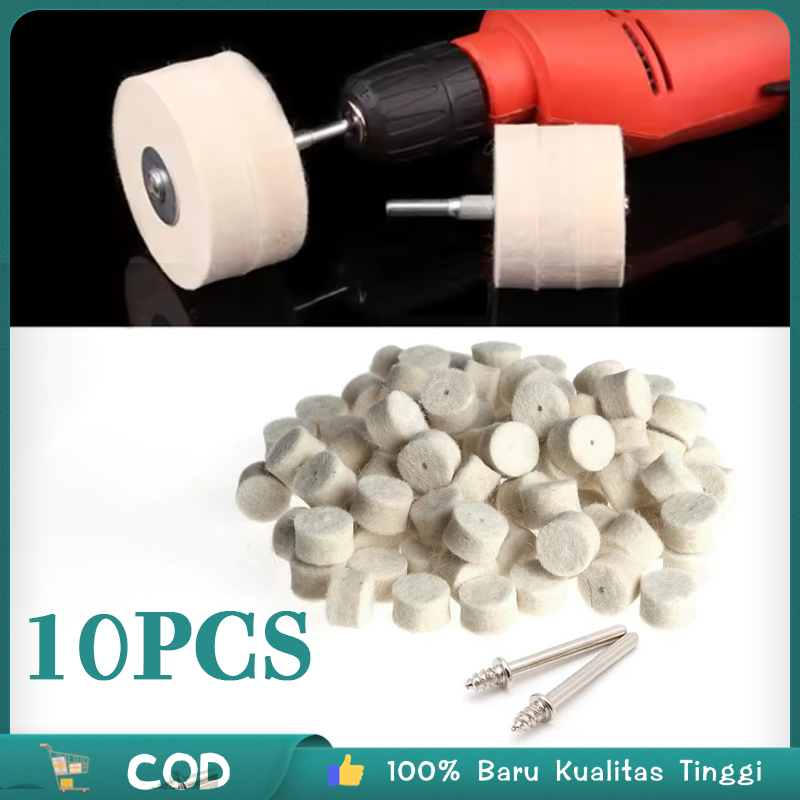 Pad Wool Poles Wool Polishing Pad 13mm + 2 Shank Pad Poles Bahan Wol Felt