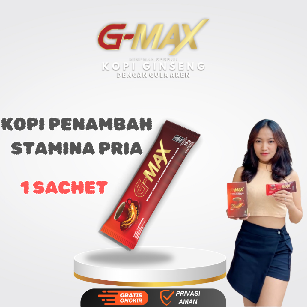 

KOPI G-MAX 1 Sachet KOPI TAHAN LAMA PRIA AMAN 100% BPOM & HALAL