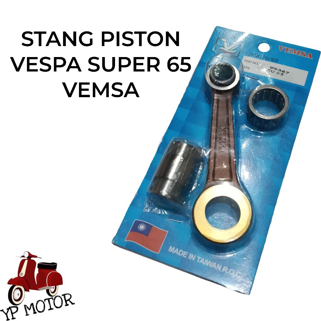 VEMSA Stang Setang Piston Vespa Super 65 VBB Sparepart Aksesoris Sukucadang Variasi Vespa