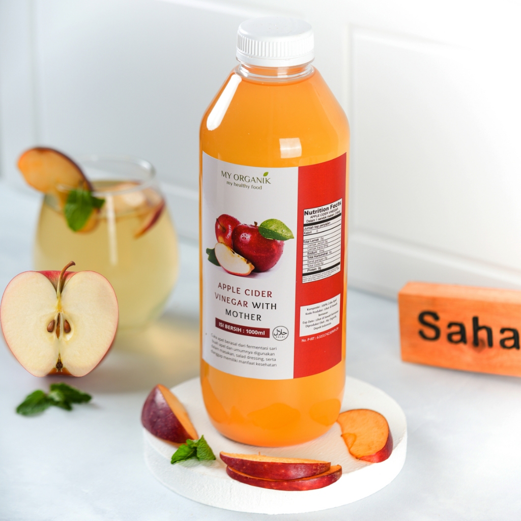 

My Organik Cuka Apel Original With Mother 1 Liter Organik Apple cider Vinegar With Mother