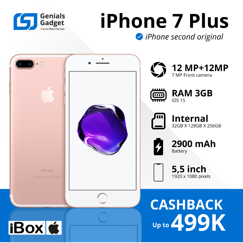 GG - IP 7 PLUS 32GB 128GB 256GB Second BEKAS | MULUS NORMAL FULLSET