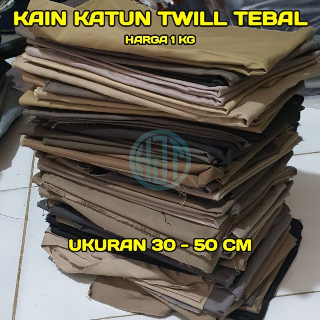 KAIN KATUN TWILL TEBAL | KAIN KILOAN | UK 30CM-60CM | HARGA 1 KG