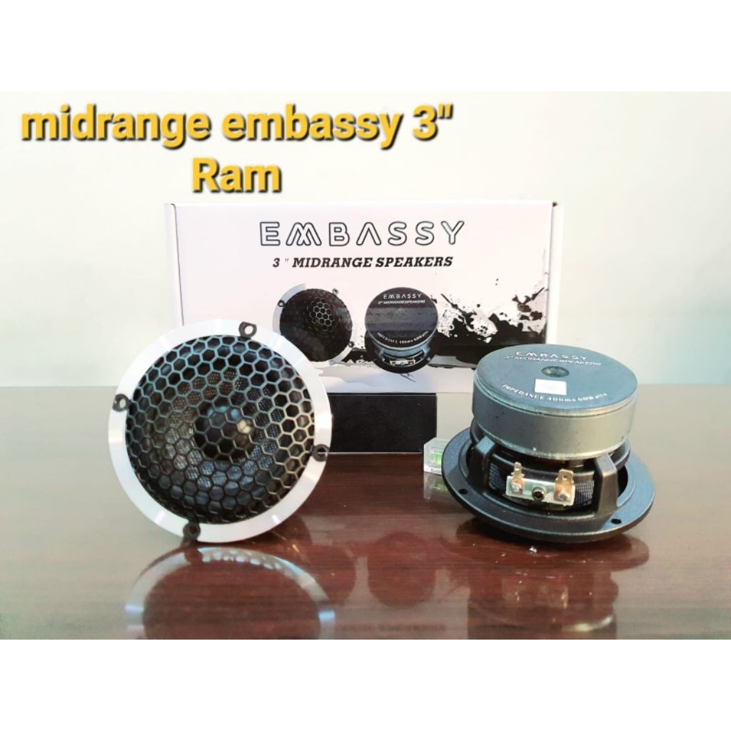 Midrange speakers 3 inch EMBASSY impedence 4 ohm 60 watt dapat sepasang