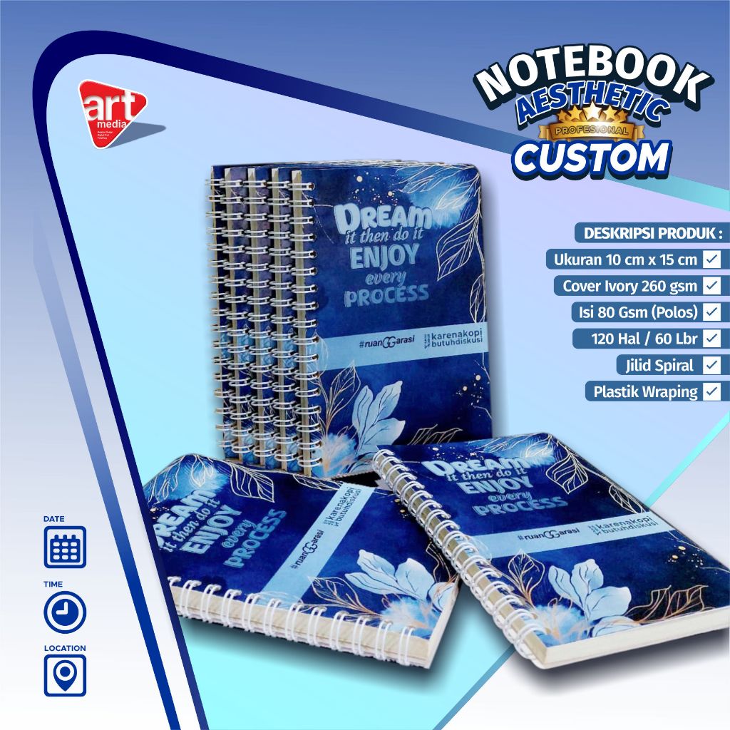 

ARTMEDIA_CUSTOM NOTEBOOK A6_CUSTOM NOTES A6_CUSTOM BUKU CATATAN A6_CUSTOM SOUVENIR SEMINAR A6_CUSTOM BLOKNOTE A6_HARGA MURAH DAN BERKUALITAS FIX _BIRU MOTIF