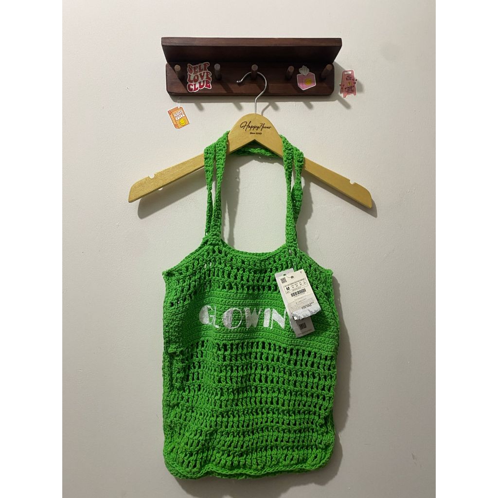 STRADIVARIUS CROCHET TOTE BAG