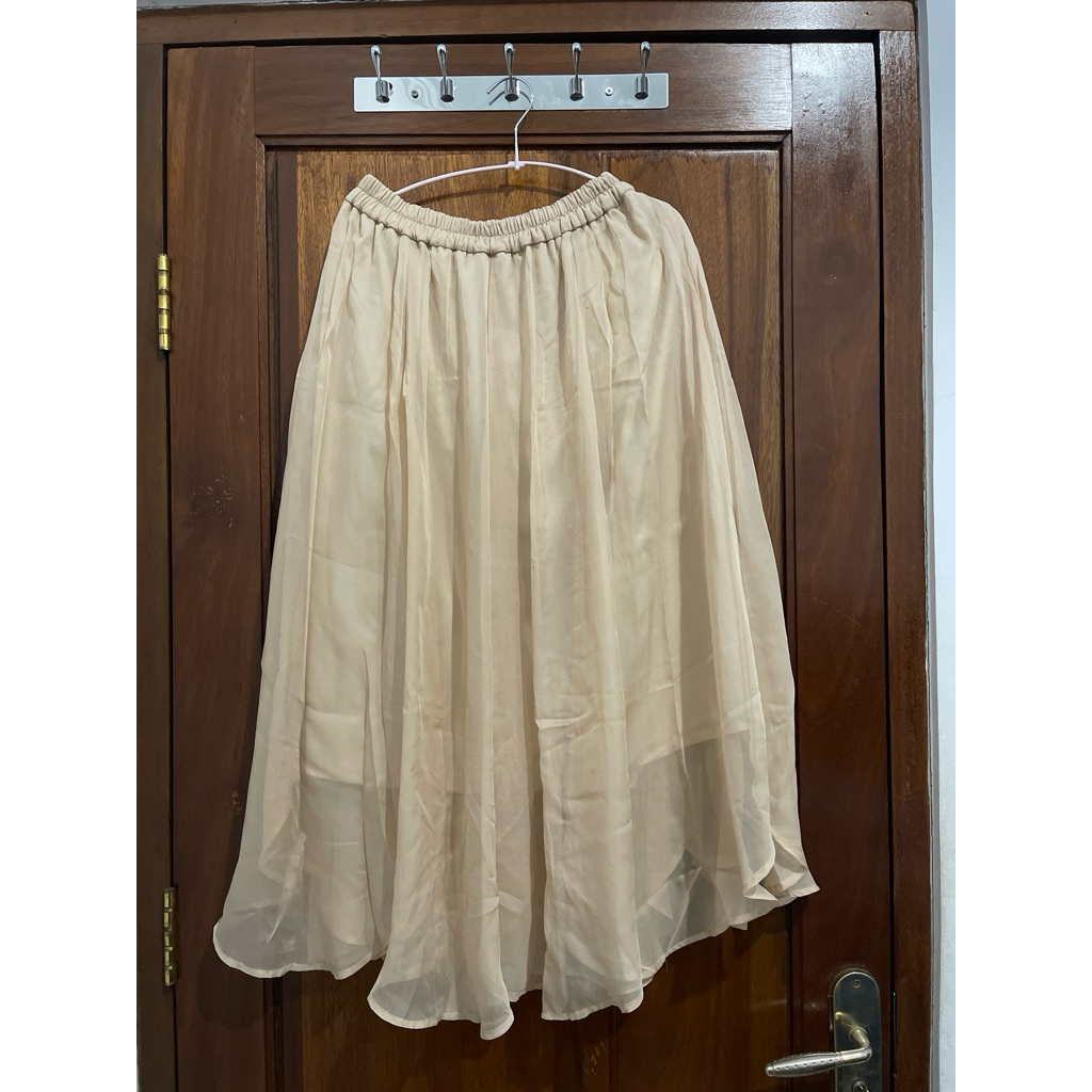 SKIRT ROK INGNI CREAM KOREA