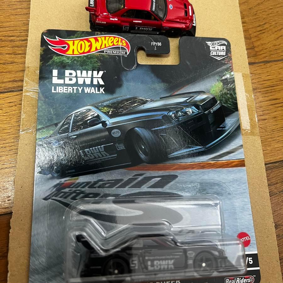 hot wheels premium chase nissan r34 LBWK+bonus lbwk red