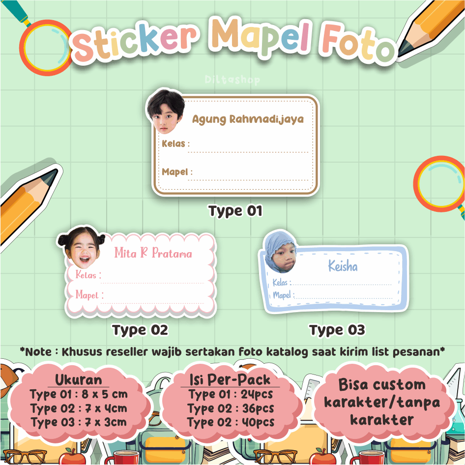 

CUSTOM FOTO STICKER MATA PELAJARAN - Stiker Label Nama - Stiker Nama - Stiker Buku - Sticker Label