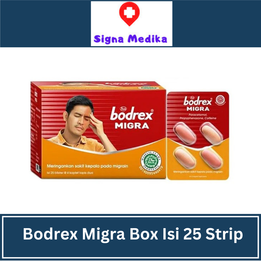 Bodrex Migran Box Isi 25 Strip @4 Tablet - Untuk Sakit Kepala Sebelah