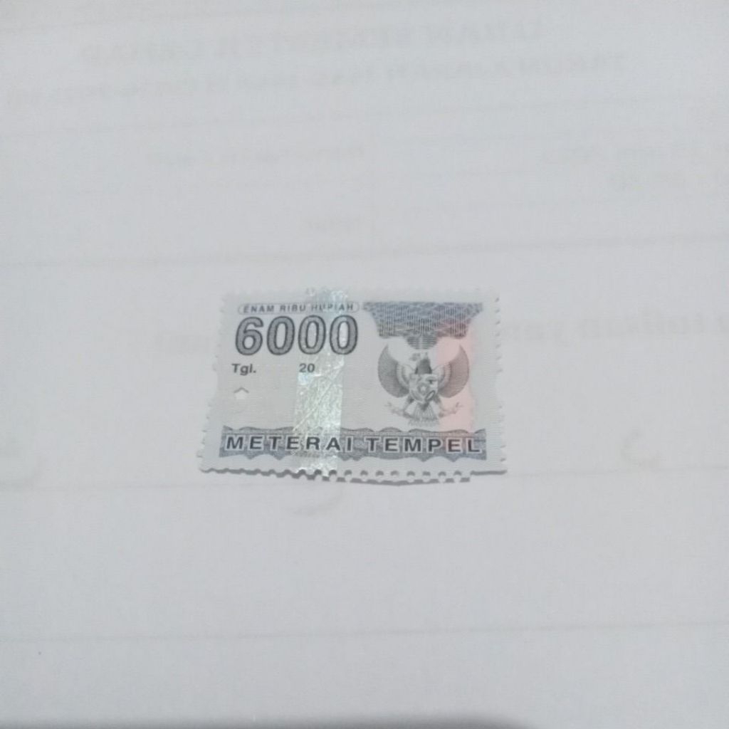 

materai 6000 abu abu 2006 - 2009