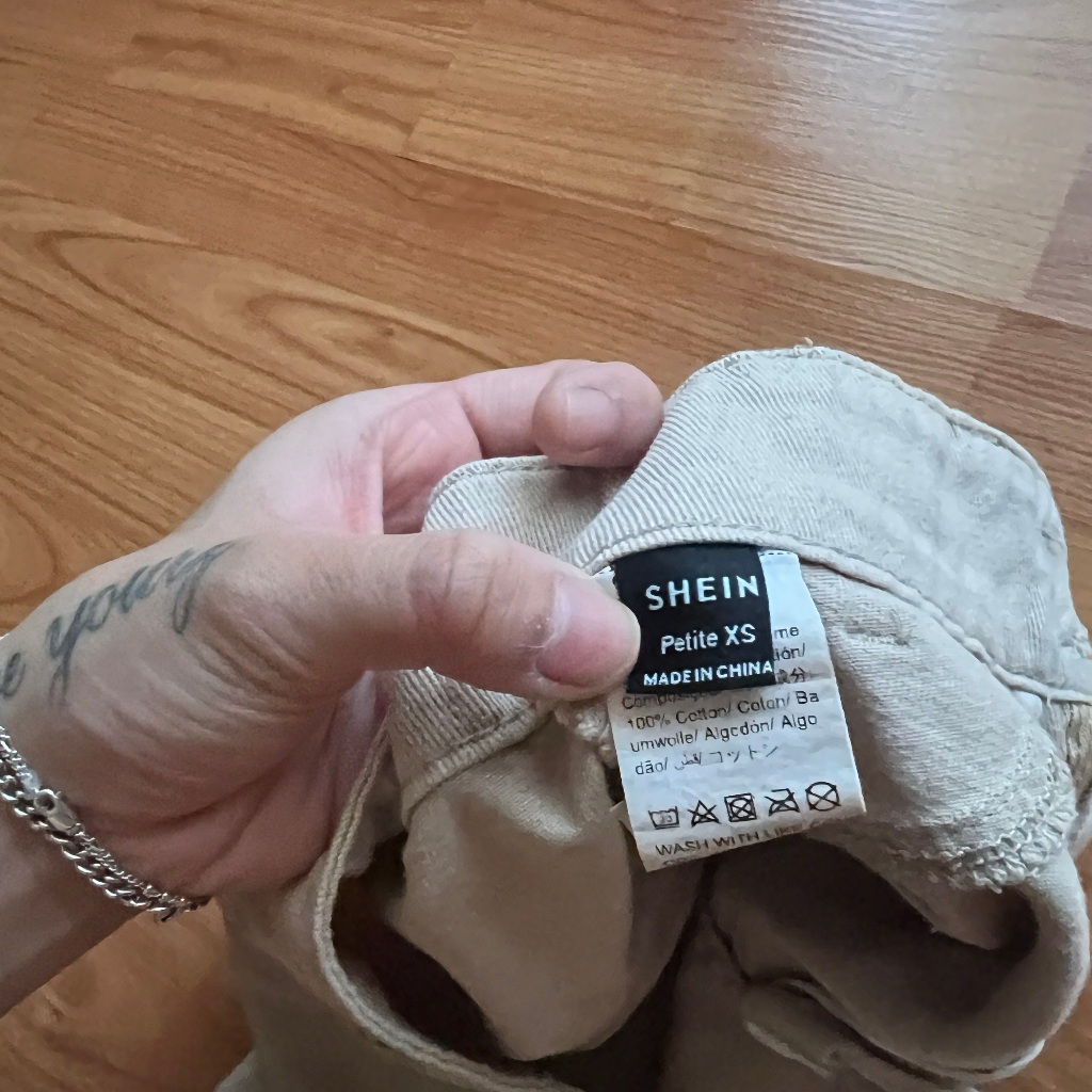 Shein light cream beige off white cargo mini skirt krem putih military