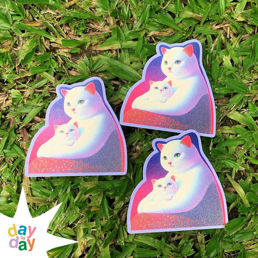 

daybyday - sticker kucing meow series pastel | sticker laptop | sticker lucu