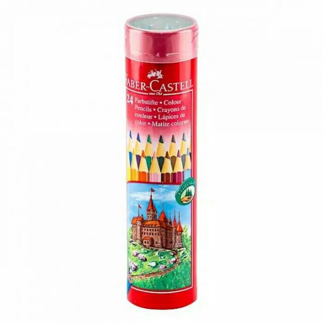 

FaberCastell Colour Pencils in Round Tin 24L Pensil Warna Kayu 24 Warna Panjang KODE D8A7