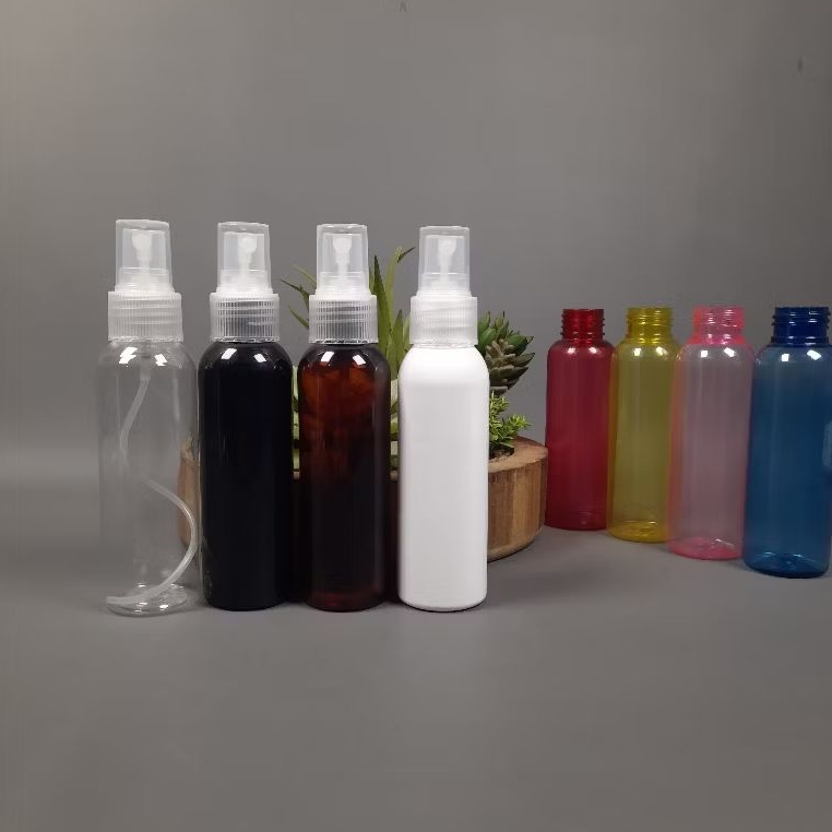 Botol Spray 100 ML / Botol Pet 100 ML Variant Warna - Tutup Spray Natural / Botol Spray Kosong 100 M