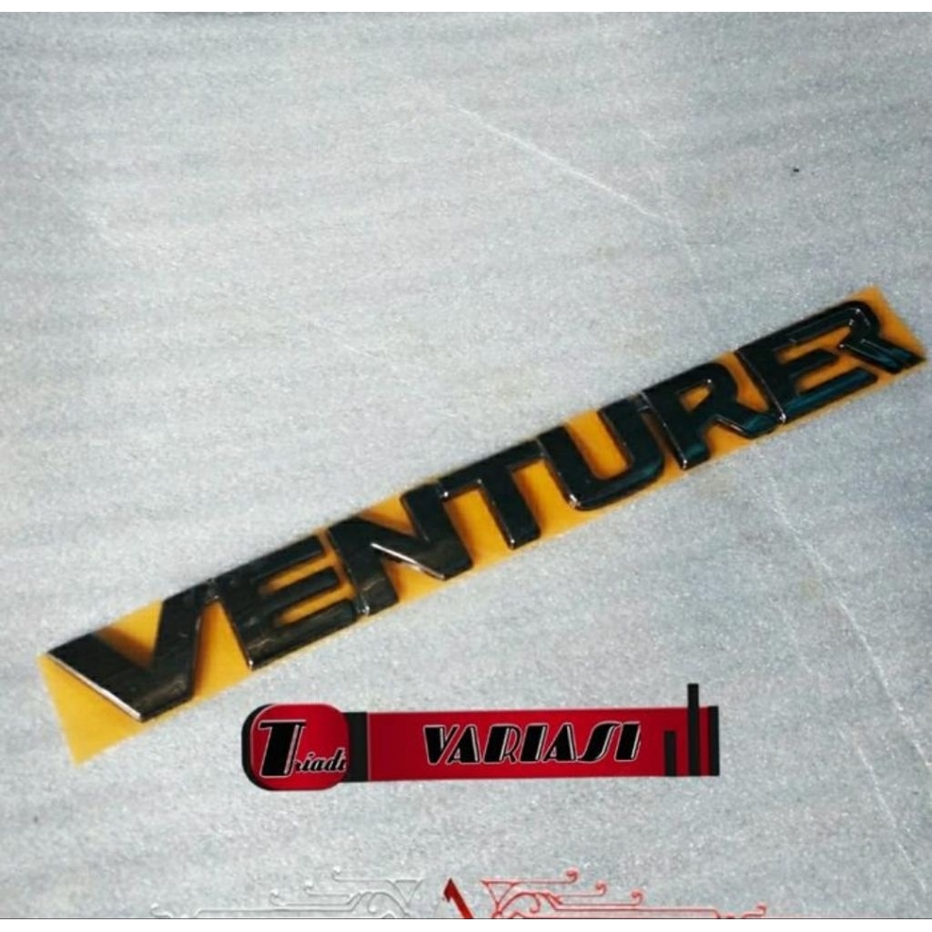 Emblem tulisan venturer black chrome