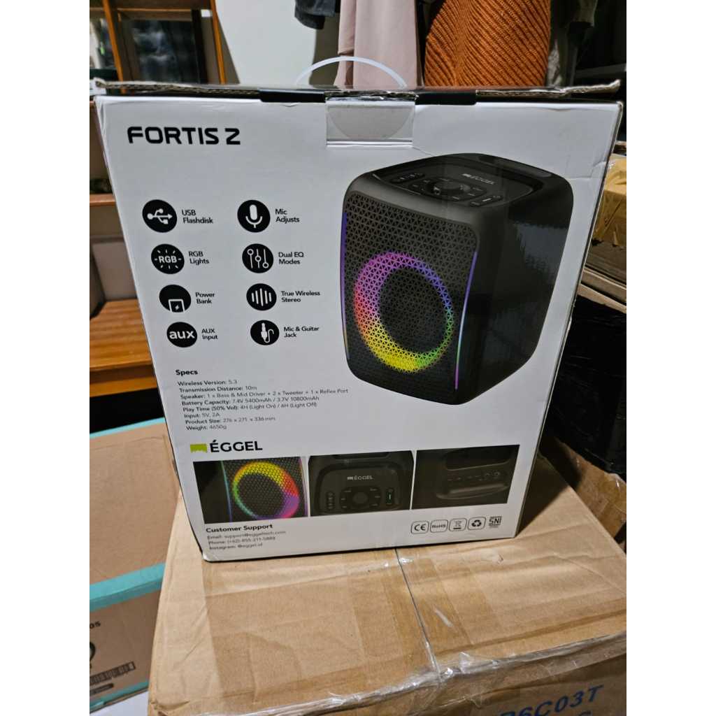 Eggel Fortis 2 Speaker Portable with RGB Lights