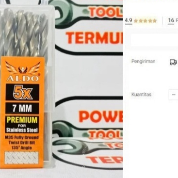 

ALDO mata bor baja & stainless 7MM drill bit fully ground M35