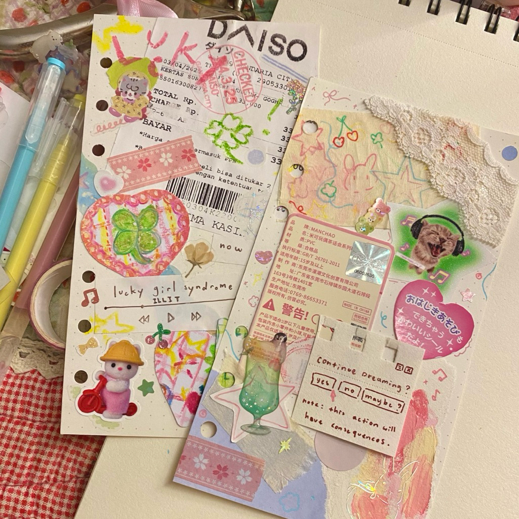 

handmade juminocore pastel A6 journal pages