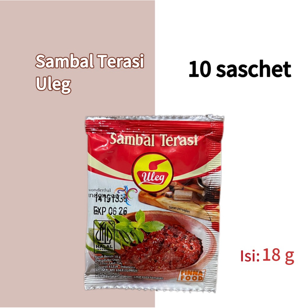 

Sambal Terasi Uleg kemasan 15g @10 sachet (1 renceng)