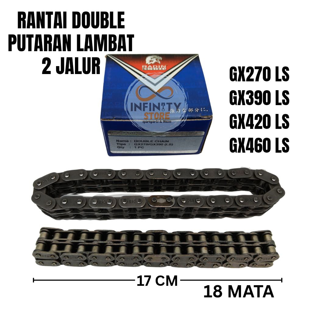 Chain double - rantai putaran lambat 2 jalur GX270LS GX390LS GX420LS GX460LS Radin