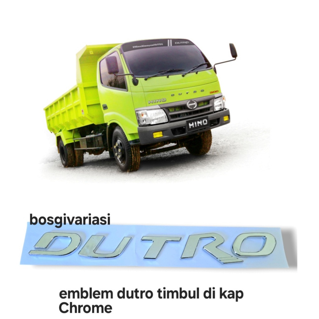 Emblem dutro hino 300 timbul chrome / emblem hino dutro sudah ada prekatnya / hino 300 dutro