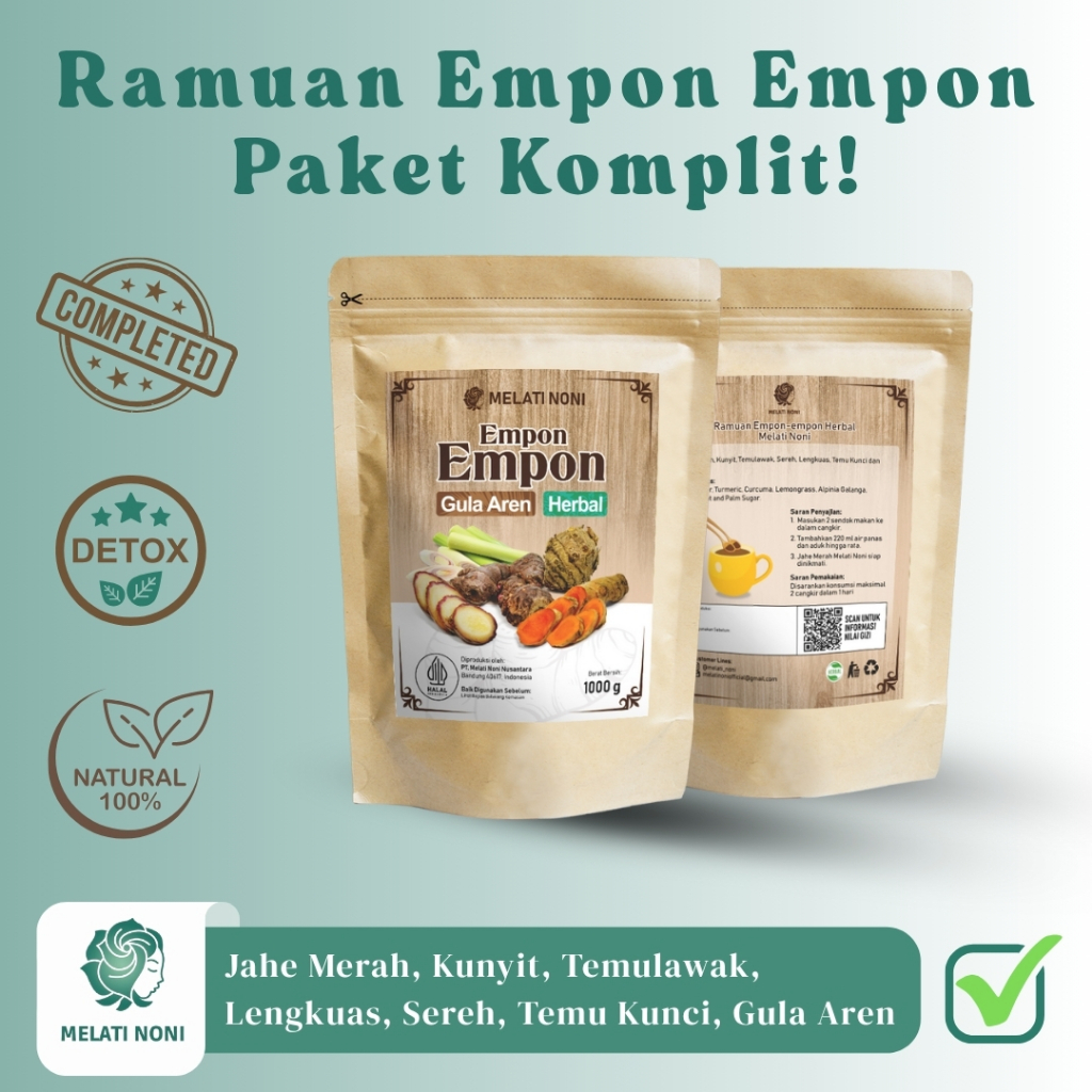 

Empon Empon Jahe Merah Kunyit Temulawak Sereh Lengkuas Gula Aren Wedang Detox Herbal Komplit 1 Kg
