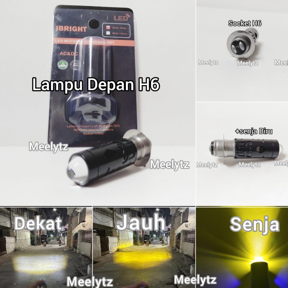 IBRIGHT  Lampu Depan H6 LED Laser high low senja biru 2watt Body Hitam Full Alumunium