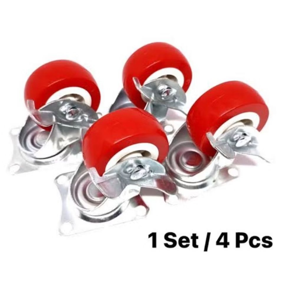 Roda caster kaster etalase 2" Nylon PU / Teflon REM (4pc)