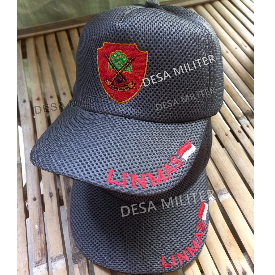 PROMO Topi Linmas Abu - Topi Lapangan Linmas - Topi Linmas Hansip - Topi Linmas Terbaru