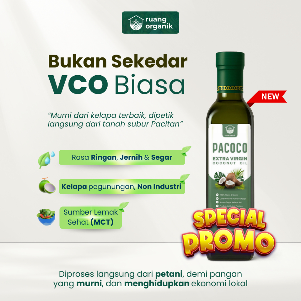 

Pacoco Extra Virgin Coconut Oil VCO Murni – Minyak Kelapa Alami 250ml
