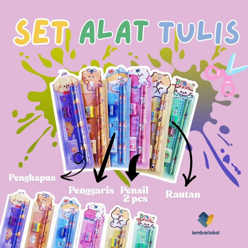 

Set Alat Tulis 5in1 | Stationery Set | Souvenir Ulang tahun Anak | Set Alat Tulis Anak Lucu