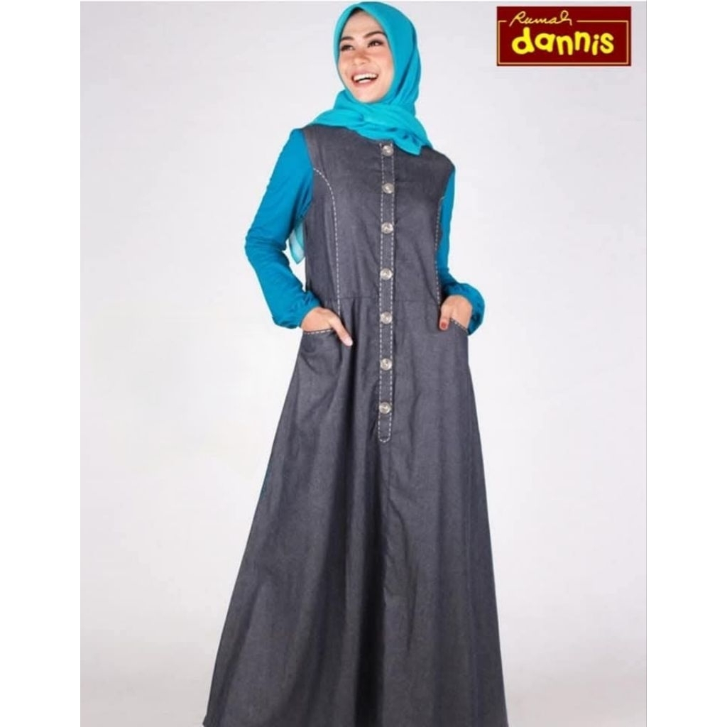 Abaya Dannis Size S Gamis Kondangan Baju Muslim Wanita Remaja dan Dewasa