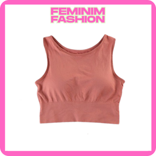 FF Tank Top Crop Sport Yoga Olahraga Pakaian Wanita Tank Top Model Crop Murah BR458