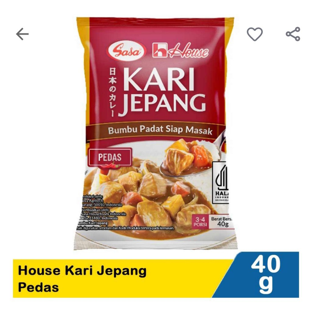 

Sasa House Kari Jepang Pedas 40G