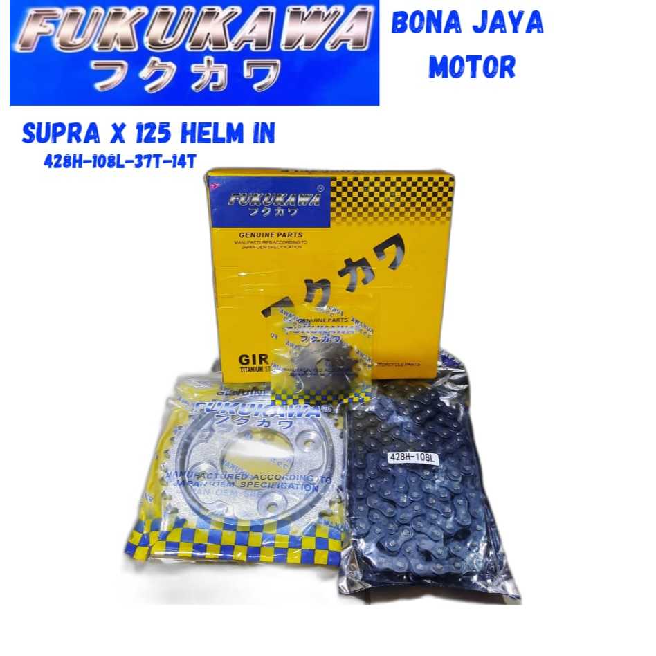 GEAR SET SUPRA X 125 HELM IN 428H-108L MEREK FUKUKAWA