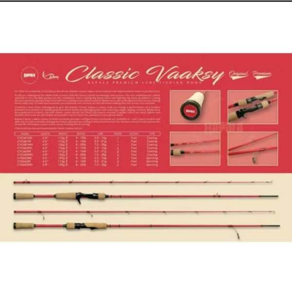 Joran BC Rapala Classic Vaaksy CVC662M | 2 Piece, Fast Action, Hi-Modulus Graphite