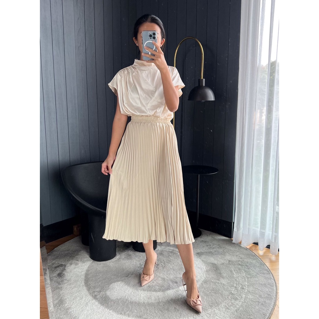Zesstar - Rok Plisket Midi / Rok Plisket Tanggung / Rok 7/8 / Plisket Premium / Pleated Skirt