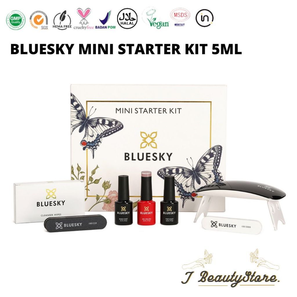 BLUESKY MINI STARTER KIT / GELPOLISH / HALAL / MANICURE / PEDICURE / PAKET / KUTEK