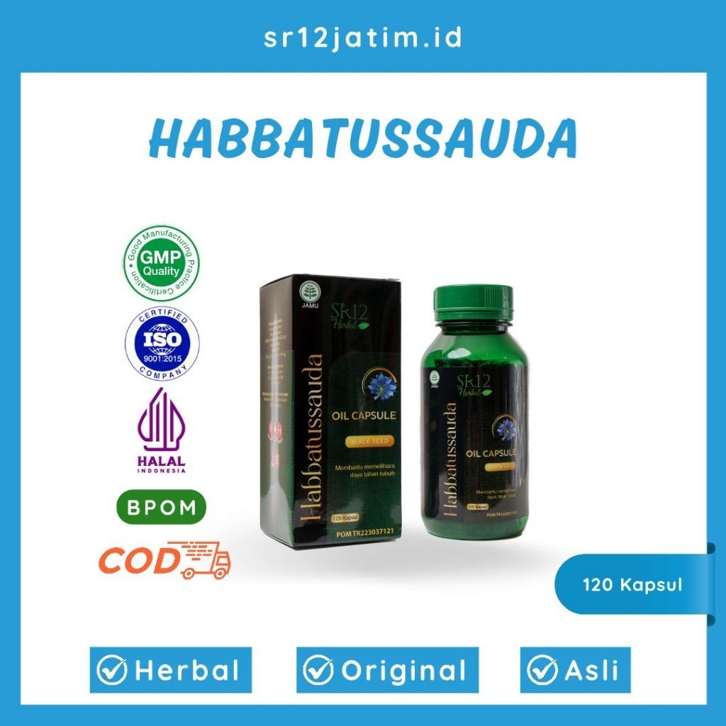 Habbatussauda Oil Premium Grade A SR12 120 Kapsul Jintan Hitam