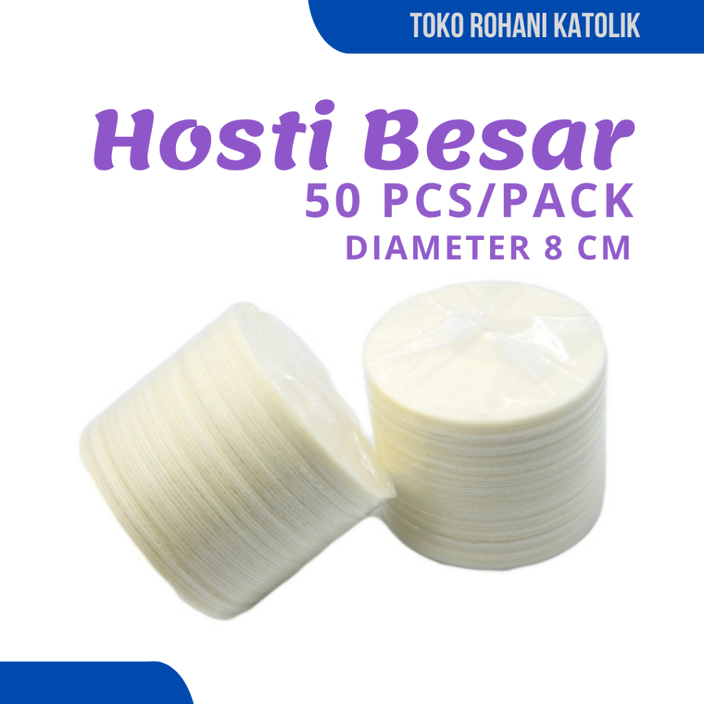 

HOSTI BESAR ISI 50 PCS (DIAMTER 7 CM) / ROTI PERJAMUAN / HOSTI EKARISTI