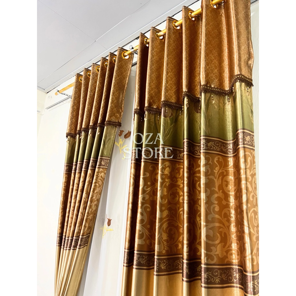 Gorden Jendela/Gorden Pintu Bout Glitter Gold/Gorden Import/Gorden Poni Tempel/Gorden Mewah/Gorden